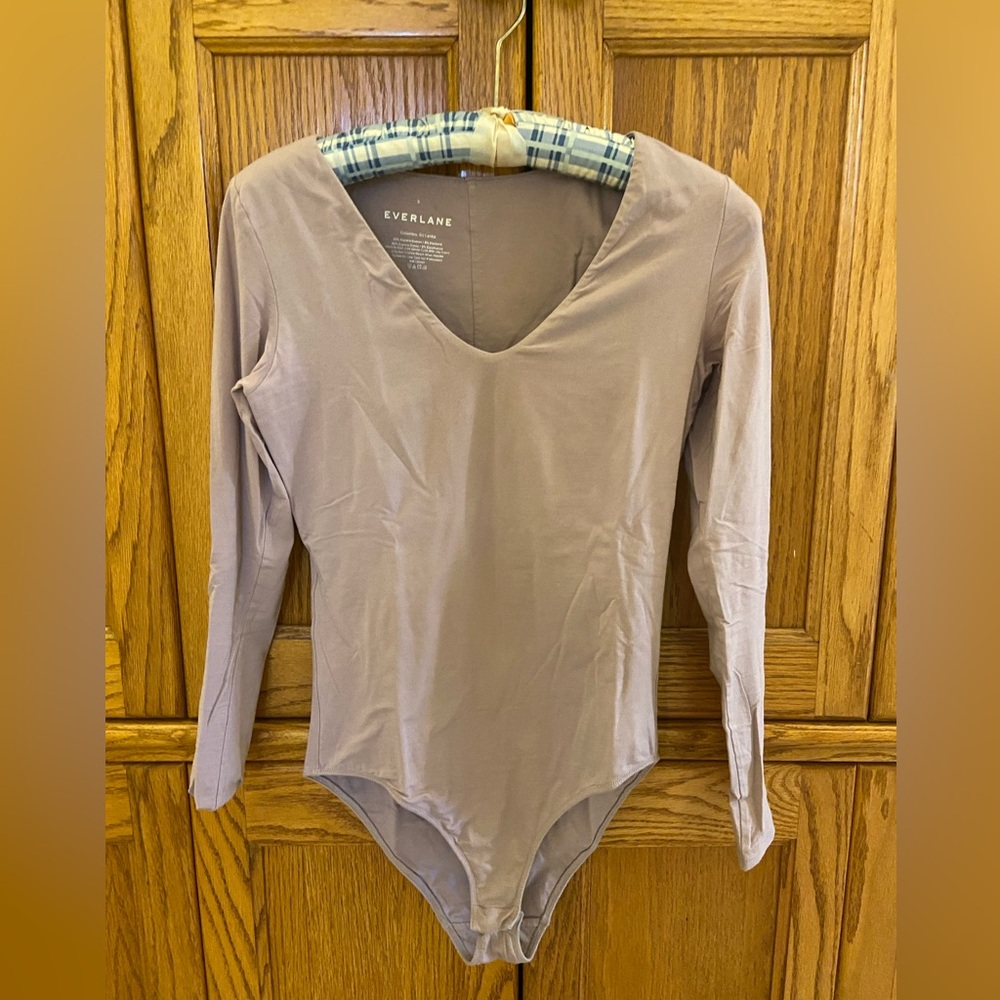 Everlane Dusty Rose / Lavender Long Sleeve Bodysuit